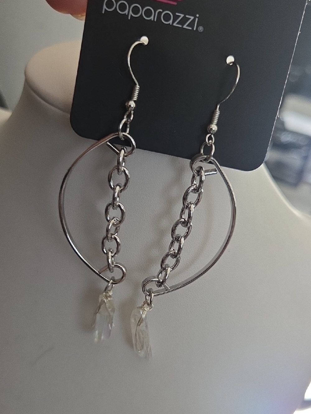 Paparazzi Yin To My Yang White Earrings NWT